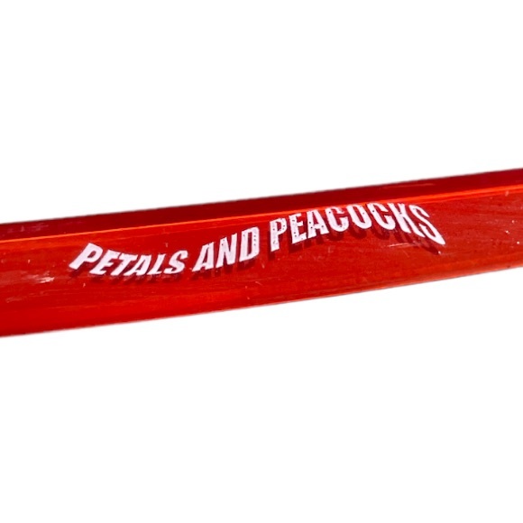 Petals and Peacocks Round Sunglasses Red Clear - Picture 3 of 5